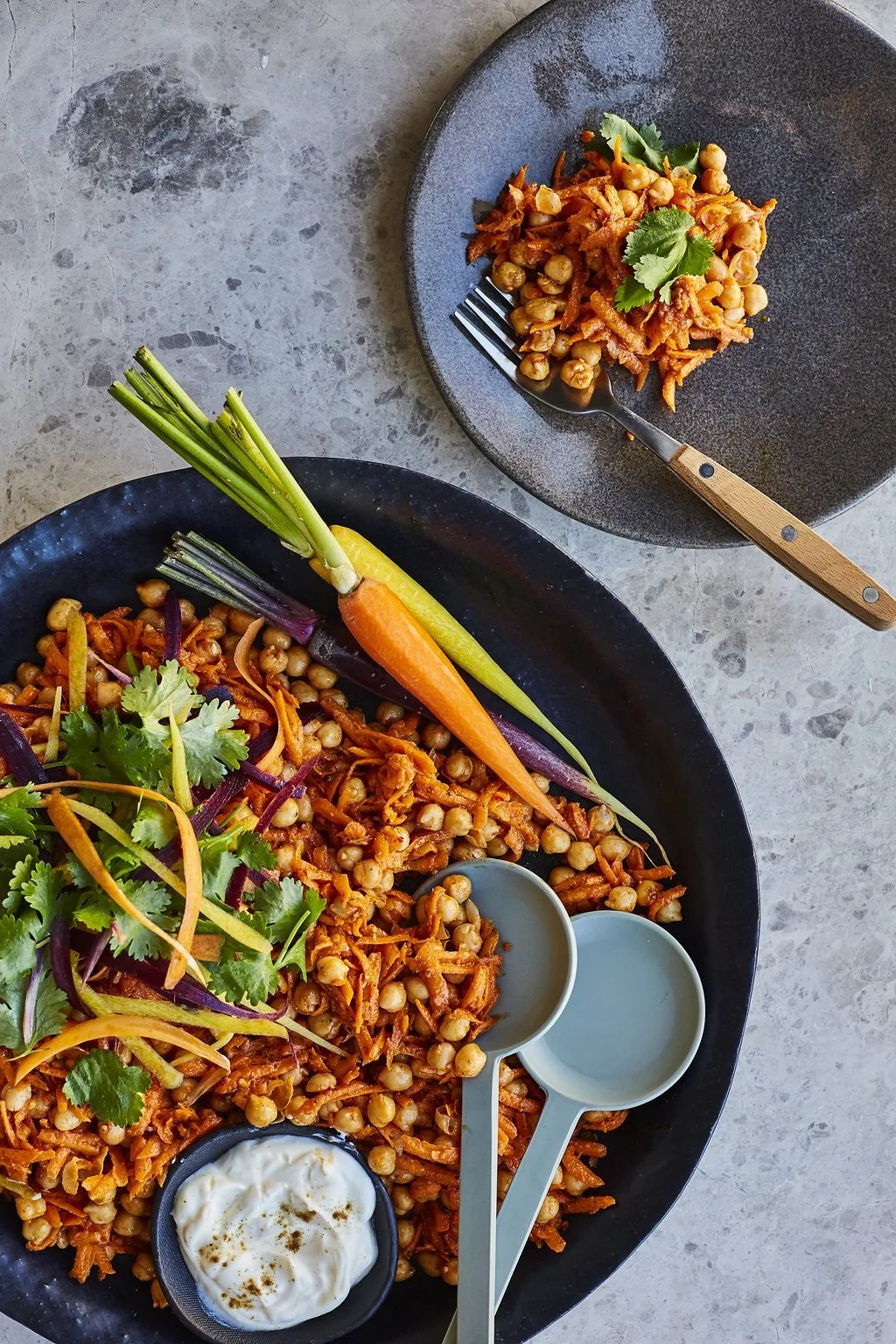 Carrot And Chickpea Salad With Harissa Paste