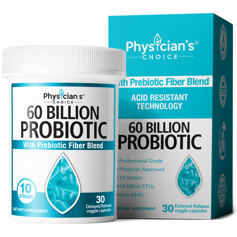 Physician's CHOICE 60 Billion Probiotic (With Prebiotic Fiber Blend) Longevity LIVE