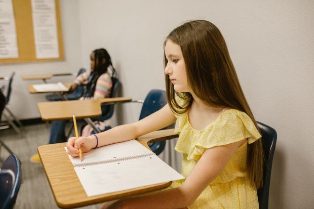 Children at desk