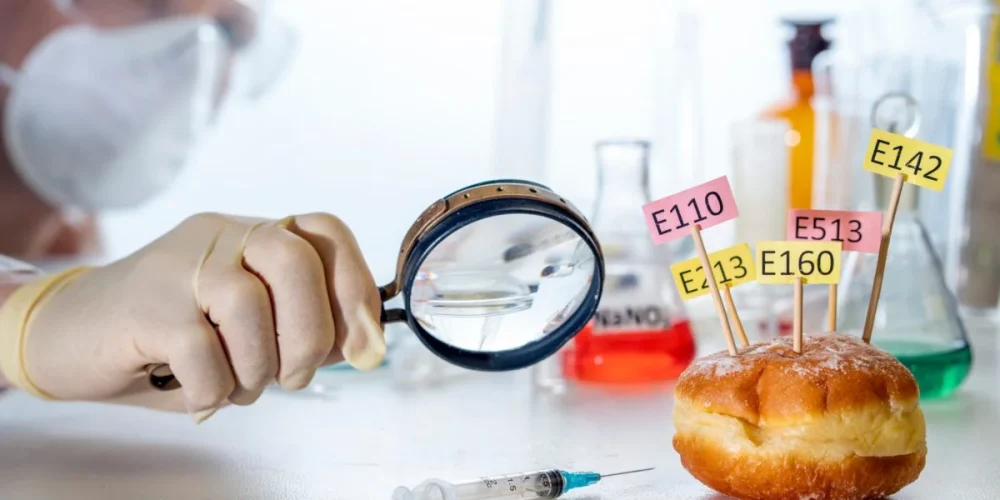 Donut Decorated With Food Additive Labels